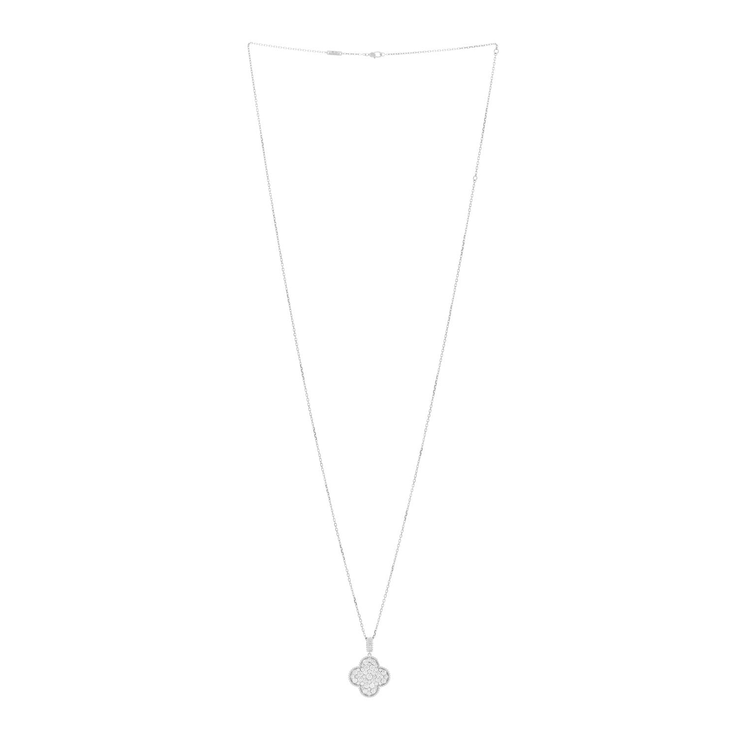 Van Cleef & Arpels 18K White Gold Diamond Magic Alhambra Long Necklace 3 of 5