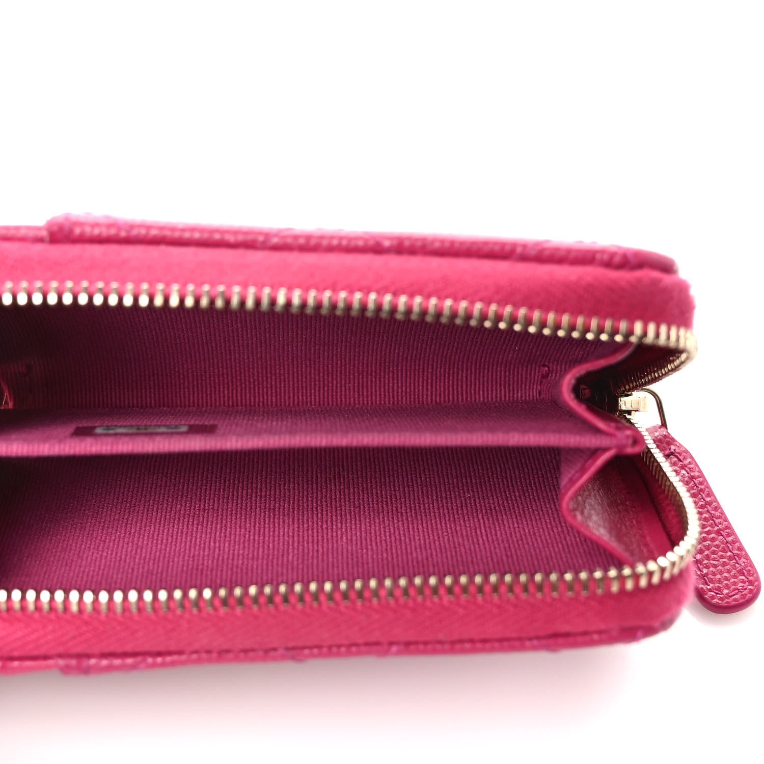Chanel Caviar Quilted Zip Card Holder Fuchsia 5 of 7