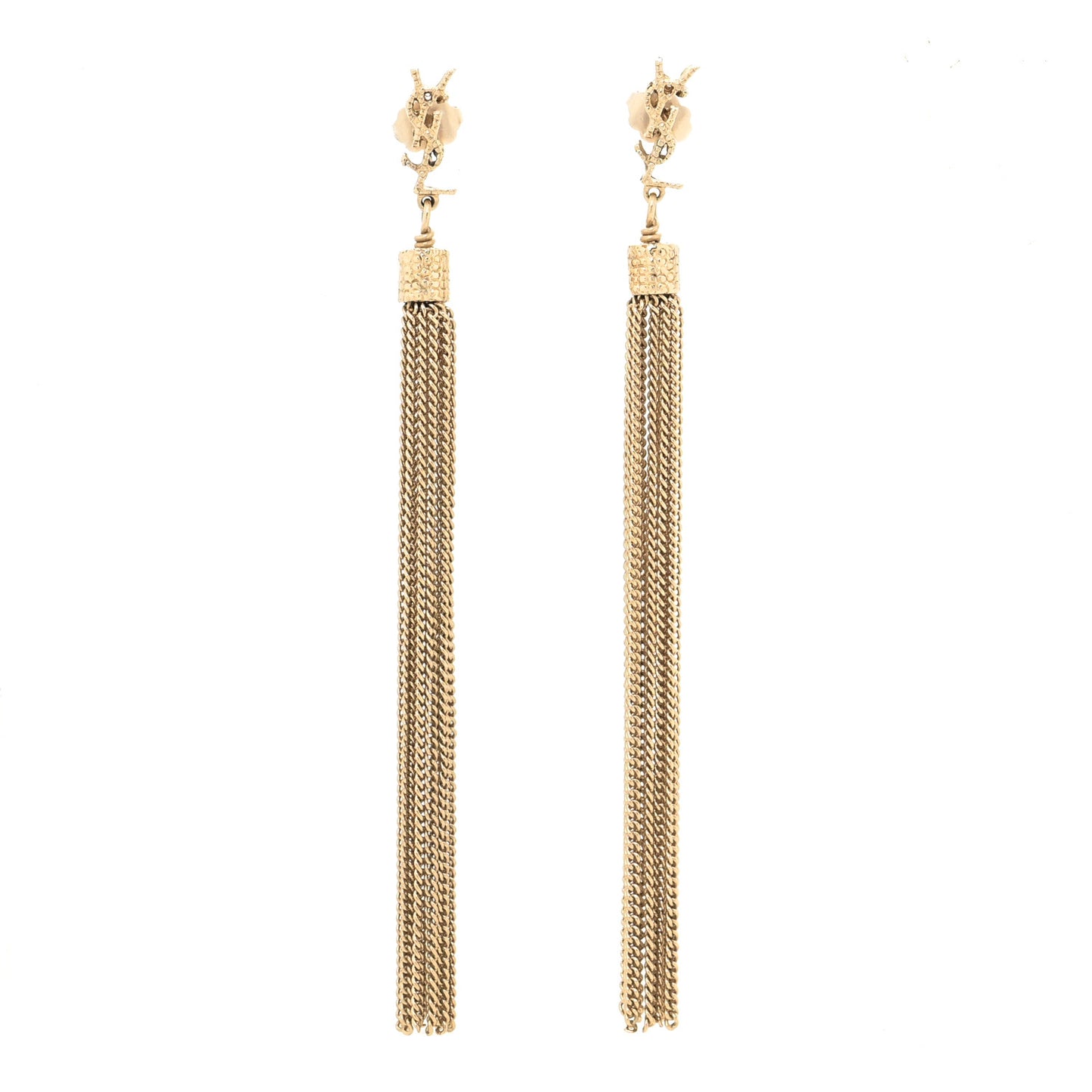 Metal Monogram Loulou Tassel Earrings Gold