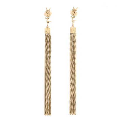 Saint Laurent Metal Monogram Loulou Tassel Earrings Gold 1 of 3