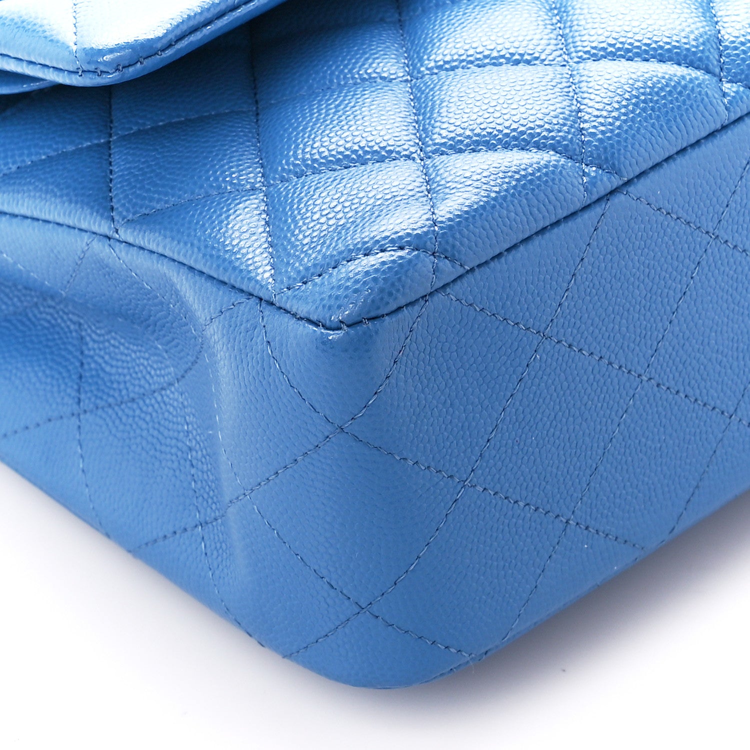 Chanel Caviar Quilted Medium Double Flap Blue 10 of 11