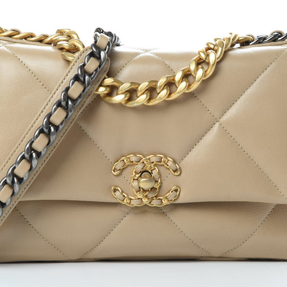 Chanel Lambskin Quilted Medium Chanel 19 Flap Dark Beige 8 of 11