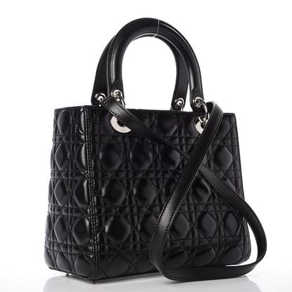 Christian Dior Lambskin Cannage Medium Lady Dior Black 4 of 9