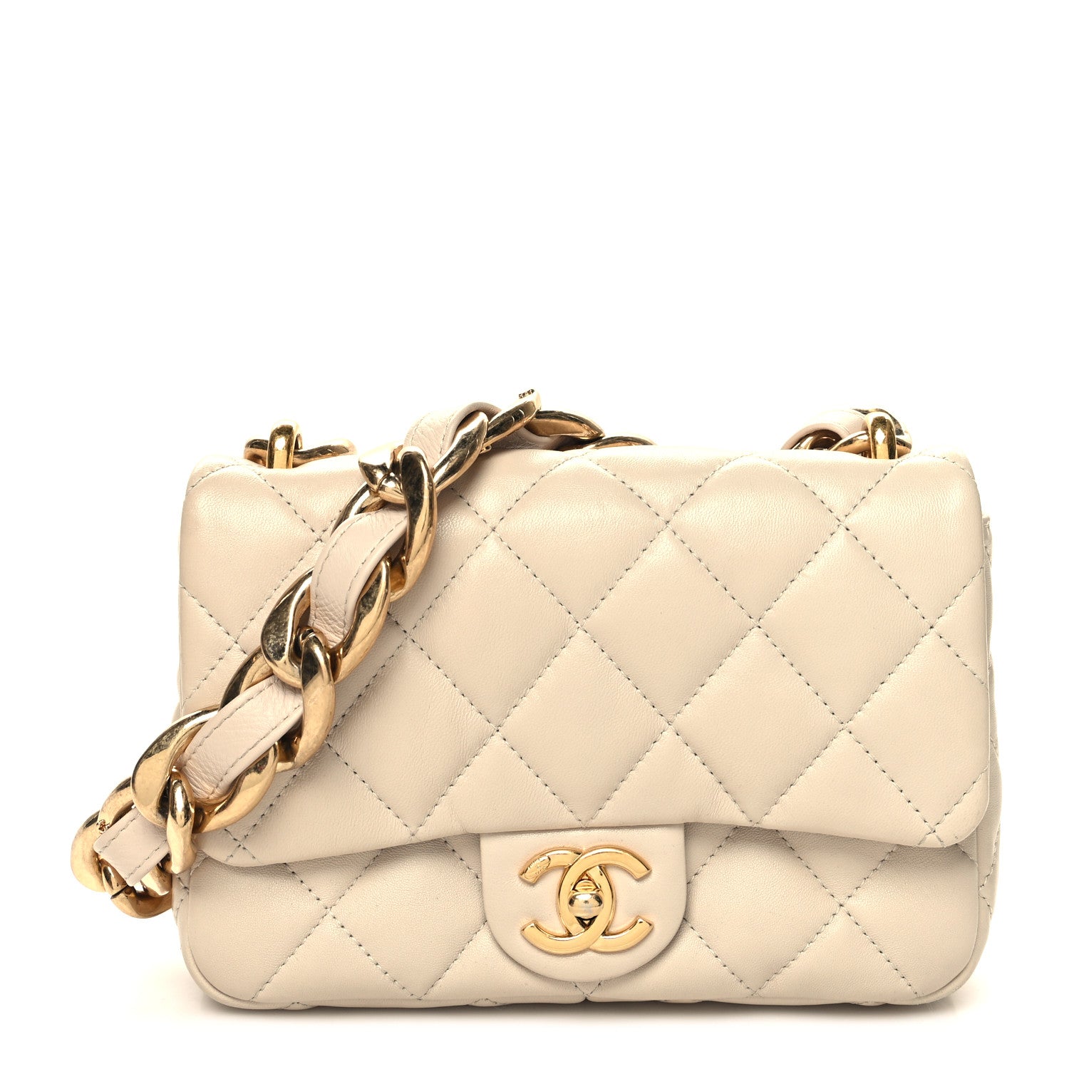 Chanel Lambskin Quilted Small CC Funky Town Flap Beige 1 of 10