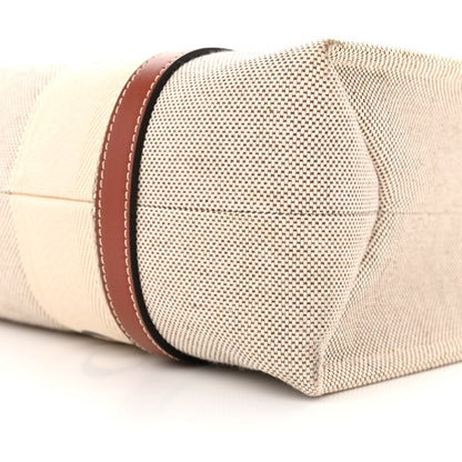 Chloe Cotton Calfskin Medium Woody Ribbon Tote White Brown 10 of 11