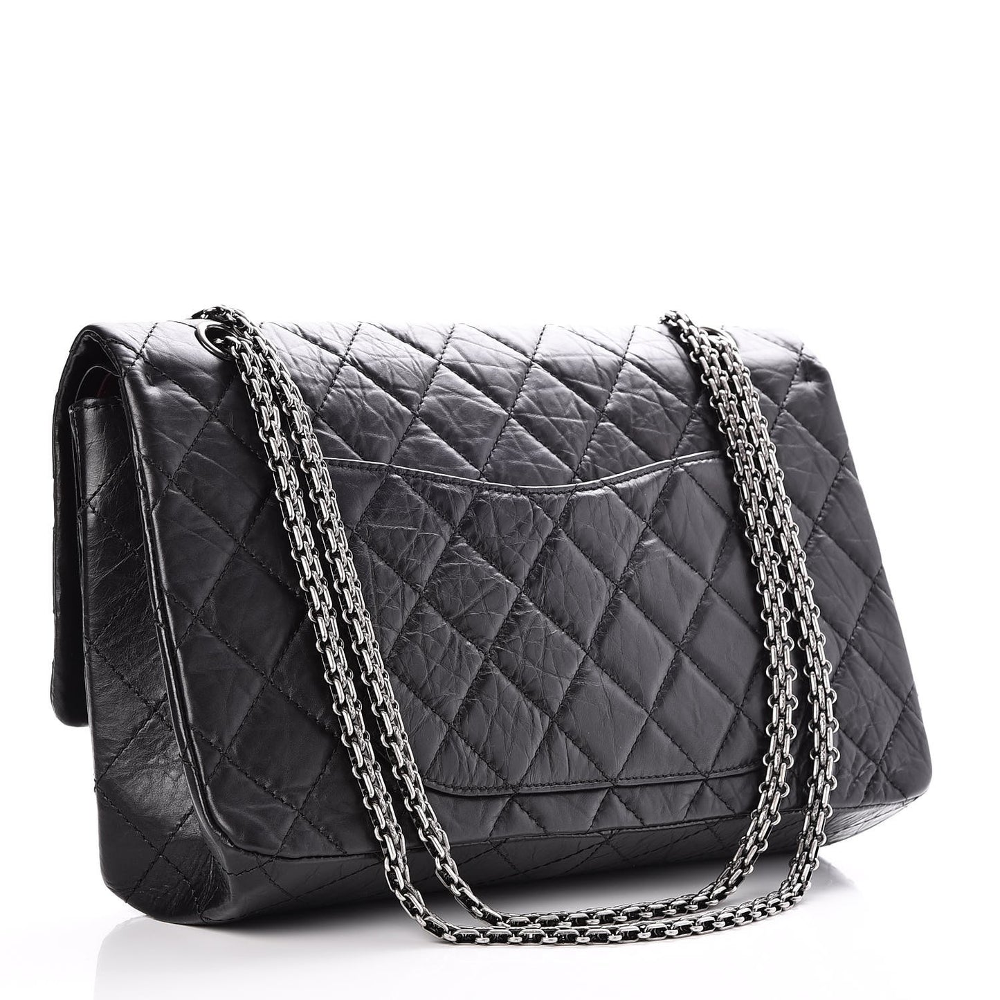Aged Calfskin Quilted 2.55 Reissue 227 Flap Black