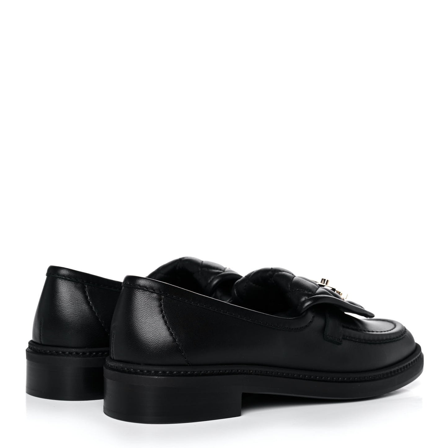Lambskin Quilted CC Turnlock Loafers 38 Black