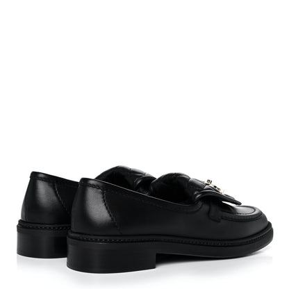 Chanel Lambskin Quilted CC Turnlock Loafers 38 Black 4 of 9