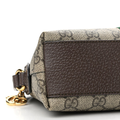 Gucci GG Supreme Monogram Textured Dollar Calfskin Web Small Ophidia Dome Shoulder Bag Beige Ebony New Acero 9 of 10