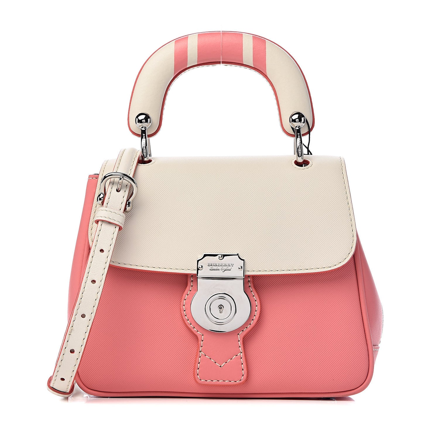 Trench Calfskin Small DK88 Top Handle Bag Sugar Pink Natural