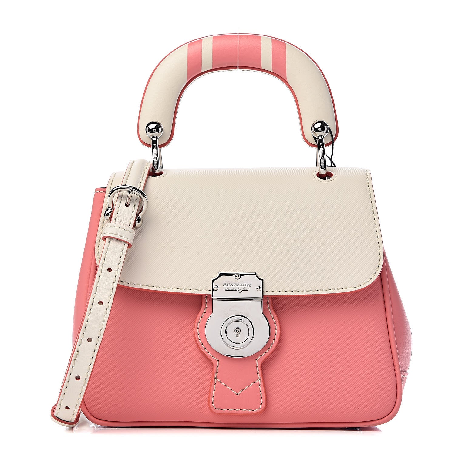 Burberry Trench Calfskin Small DK88 Top Handle Bag Sugar Pink Natural 1 of 10