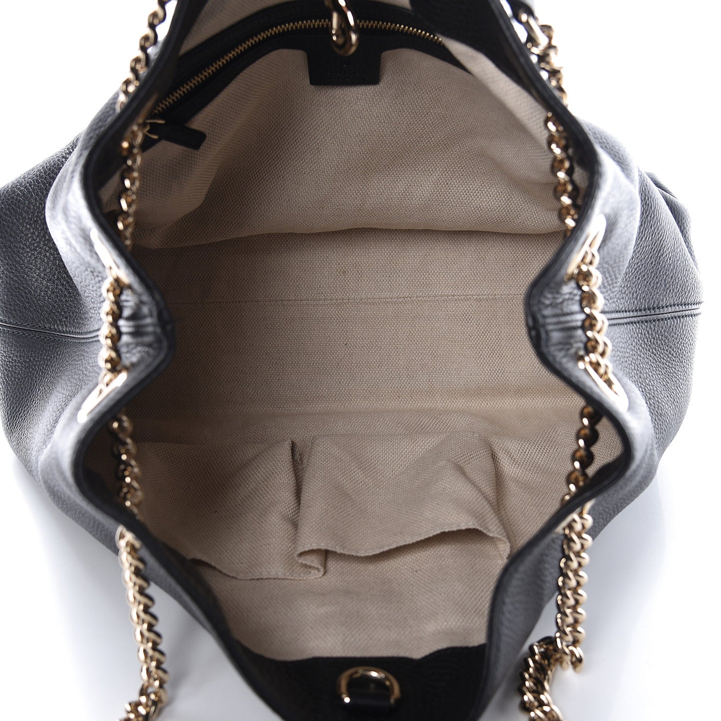 Pebbled Calfskin Medium Soho Chain Shoulder Bag Black