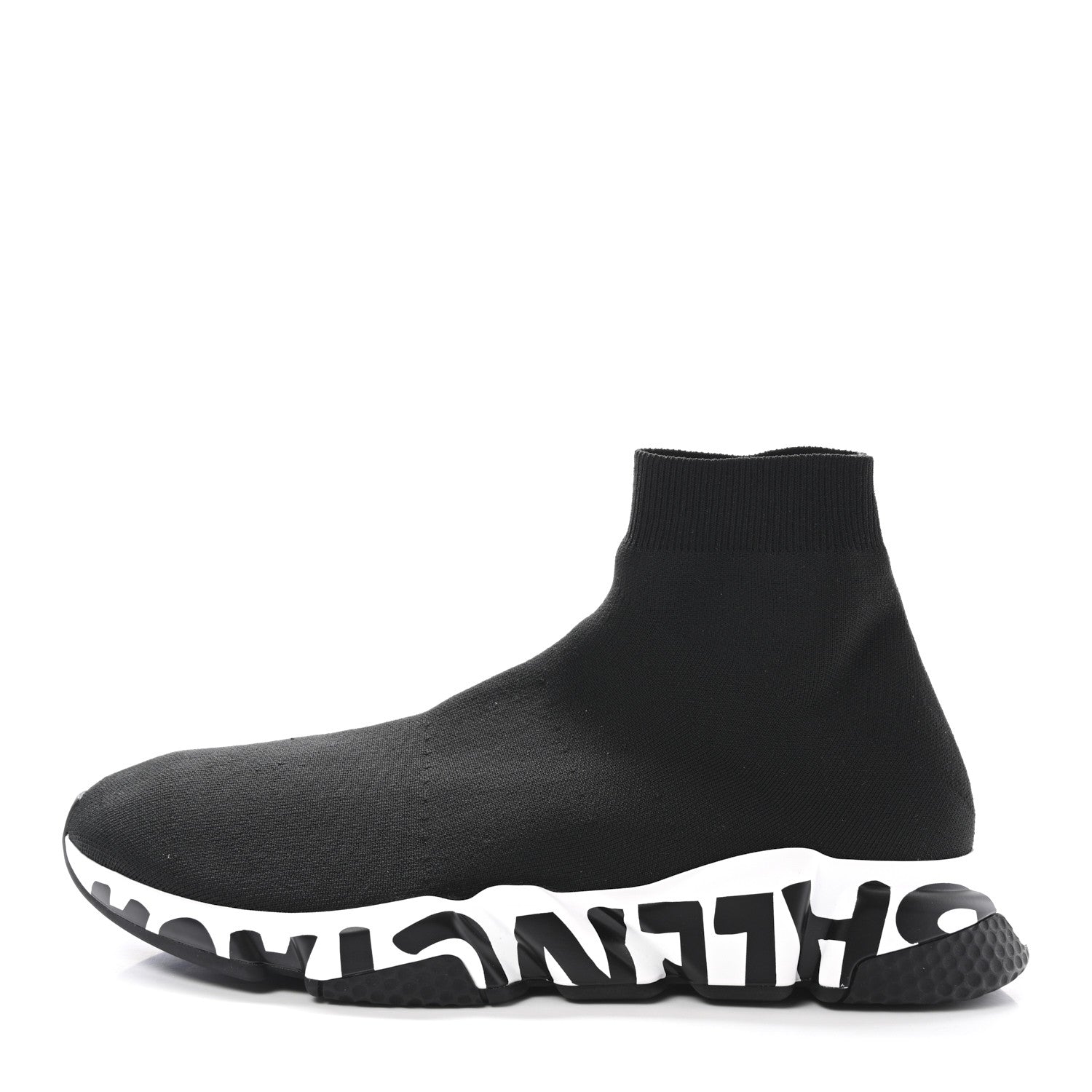 Balenciaga Neoprene Knit Mens Speed Graffiti Sneakers 46 Black White 1 of 10