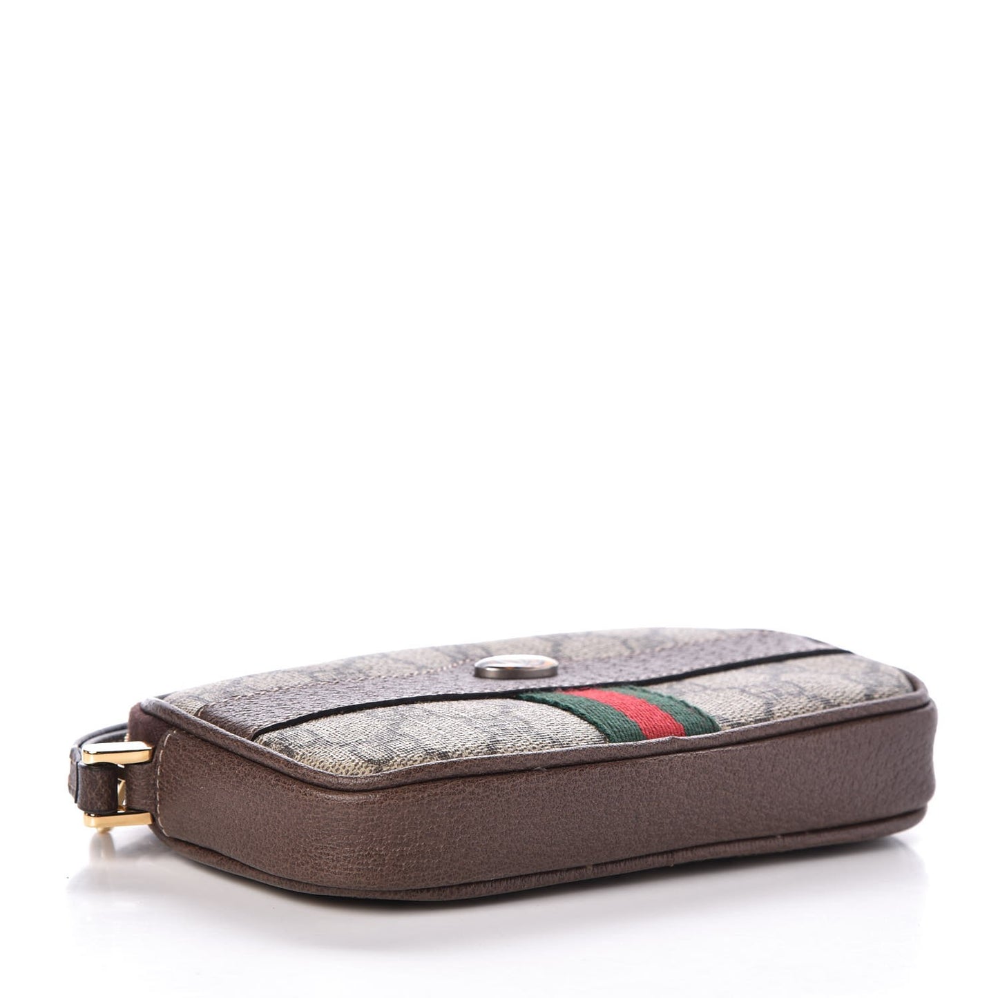 GG Supreme Monogram Ophidia Phone Case Wristlet Brown