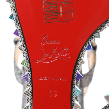 Christian Louboutin Nappa Mica Pyraclou 110 Wedge Sandals 39 Silver 6 of 7