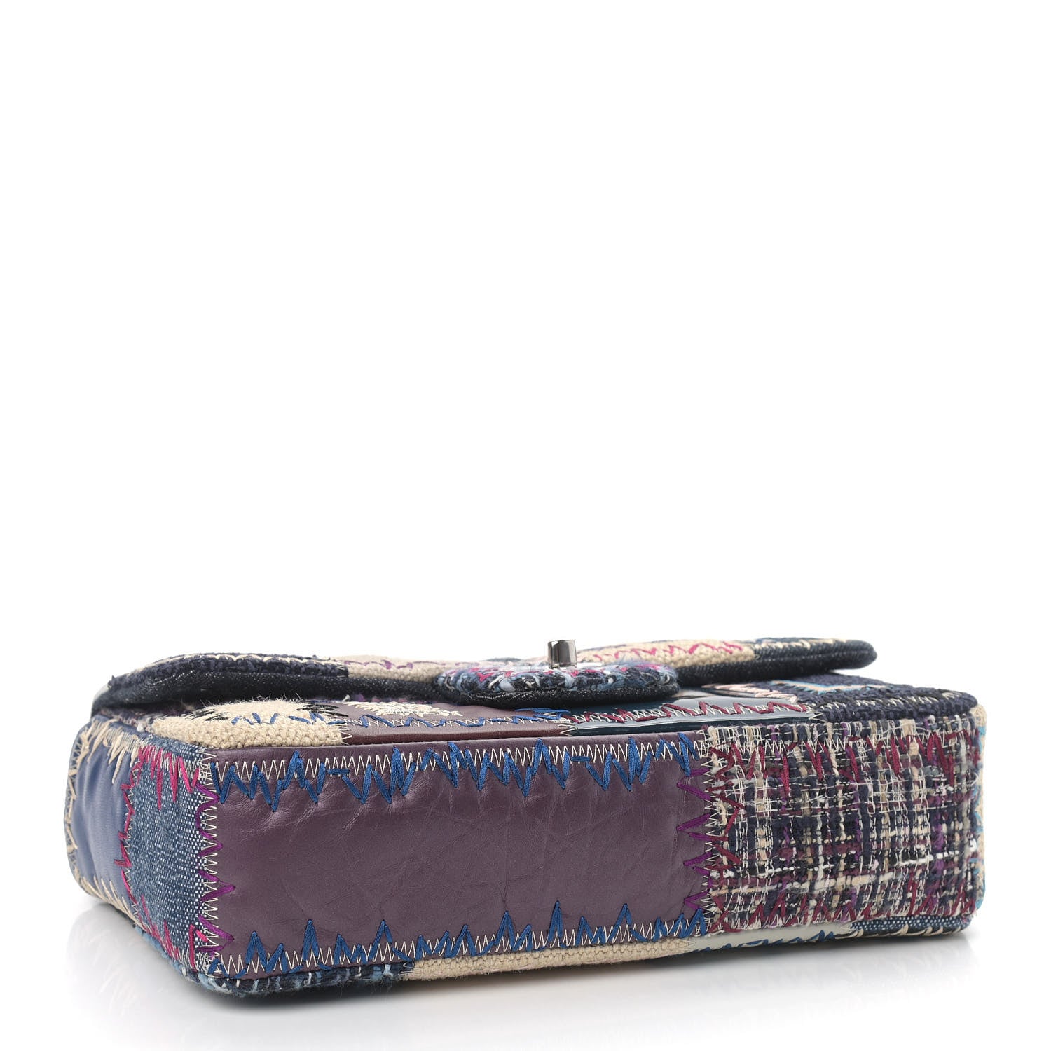 Chanel Denim Tweed Patchwork Medium Single Flap Multicolor 4 of 9