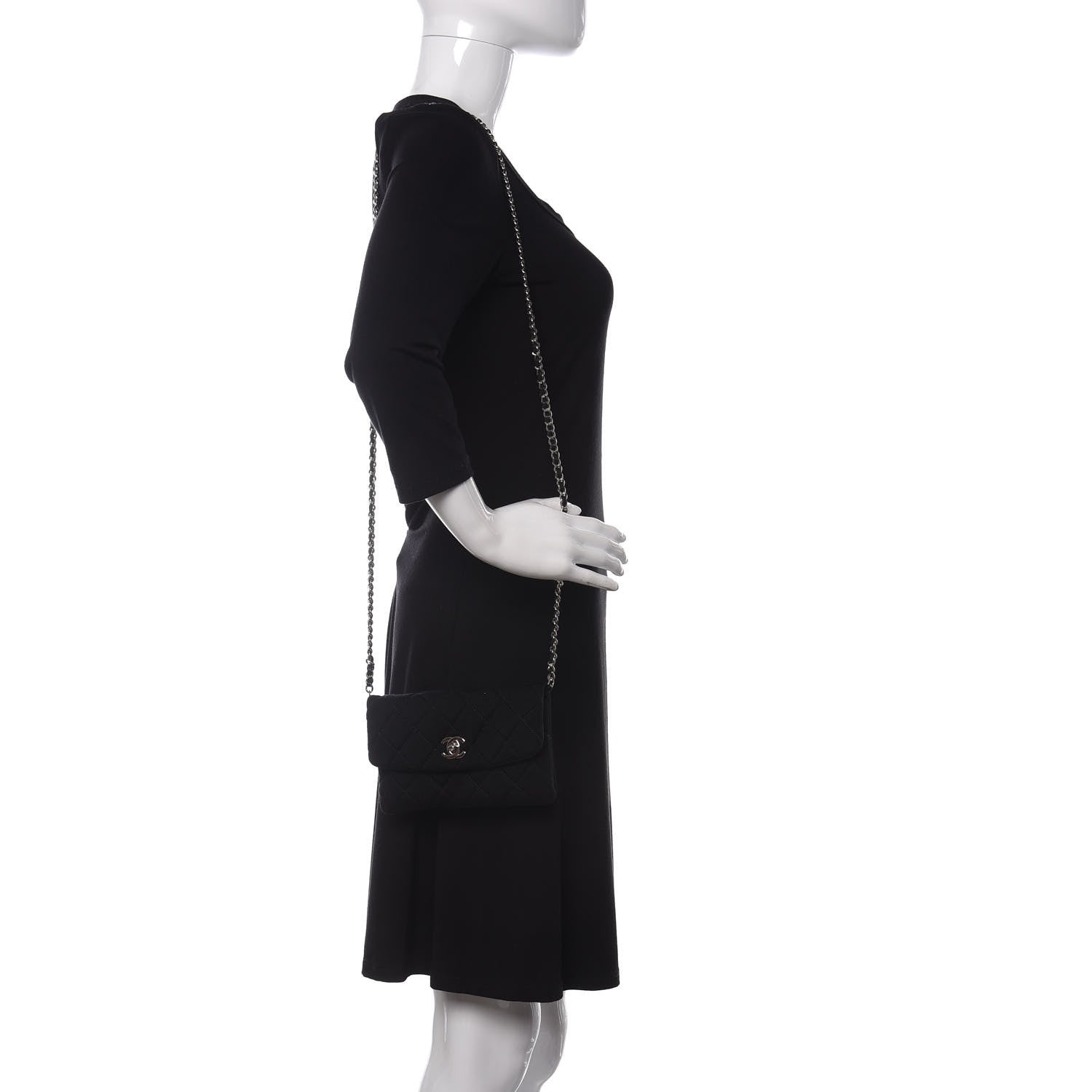 Chanel Jersey Quilted Mini Flap Black 2 of 10