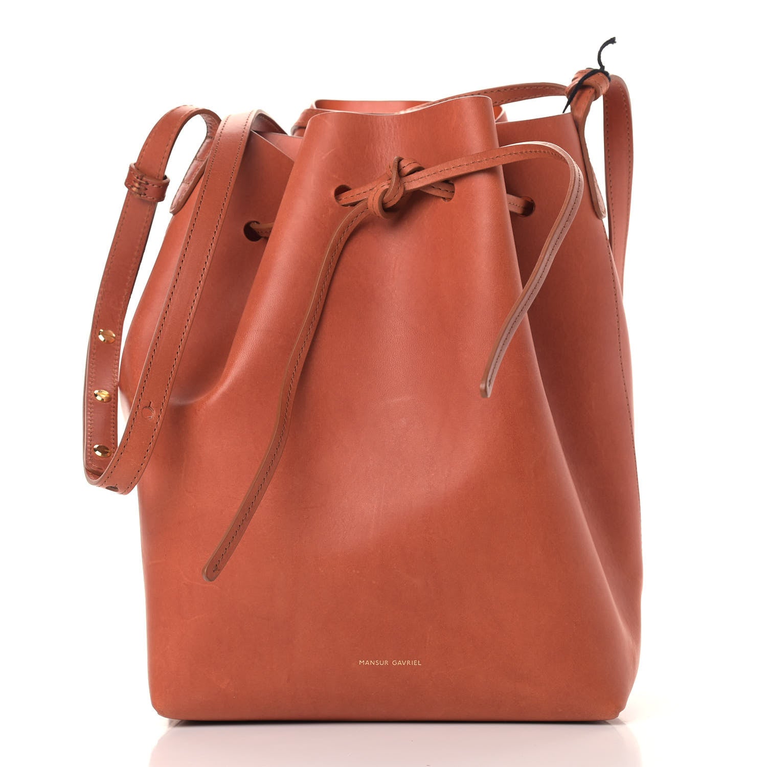 Mansur Gavriel Calfskin Mini Bucket Bag Saddle 2 of 10