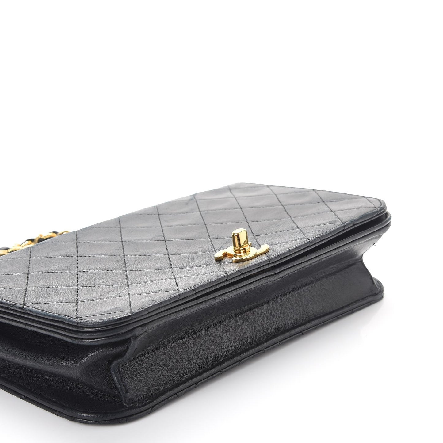 Lambskin Quilted Small Single Flap Black
