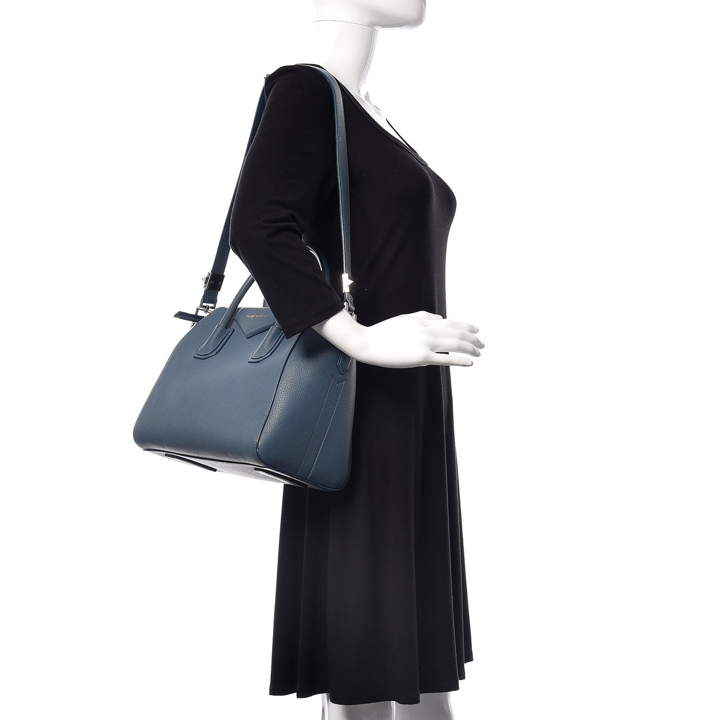 Sugar Goatskin Small Antigona Mineral Blue