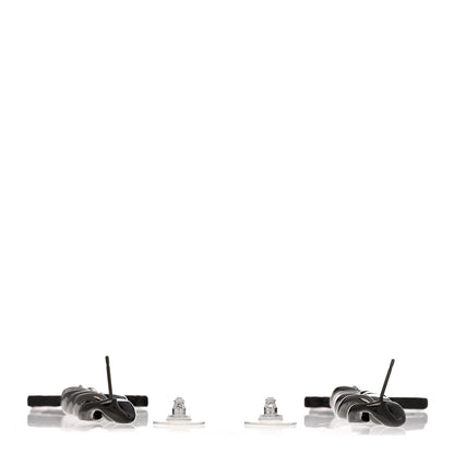 Chanel Metal CC Pick Drop Earrings Ruthenium 3 of 5