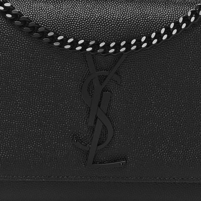 Saint Laurent Grain De Poudre Small Monogram Monochrome Kate Satchel Black 7 of 9
