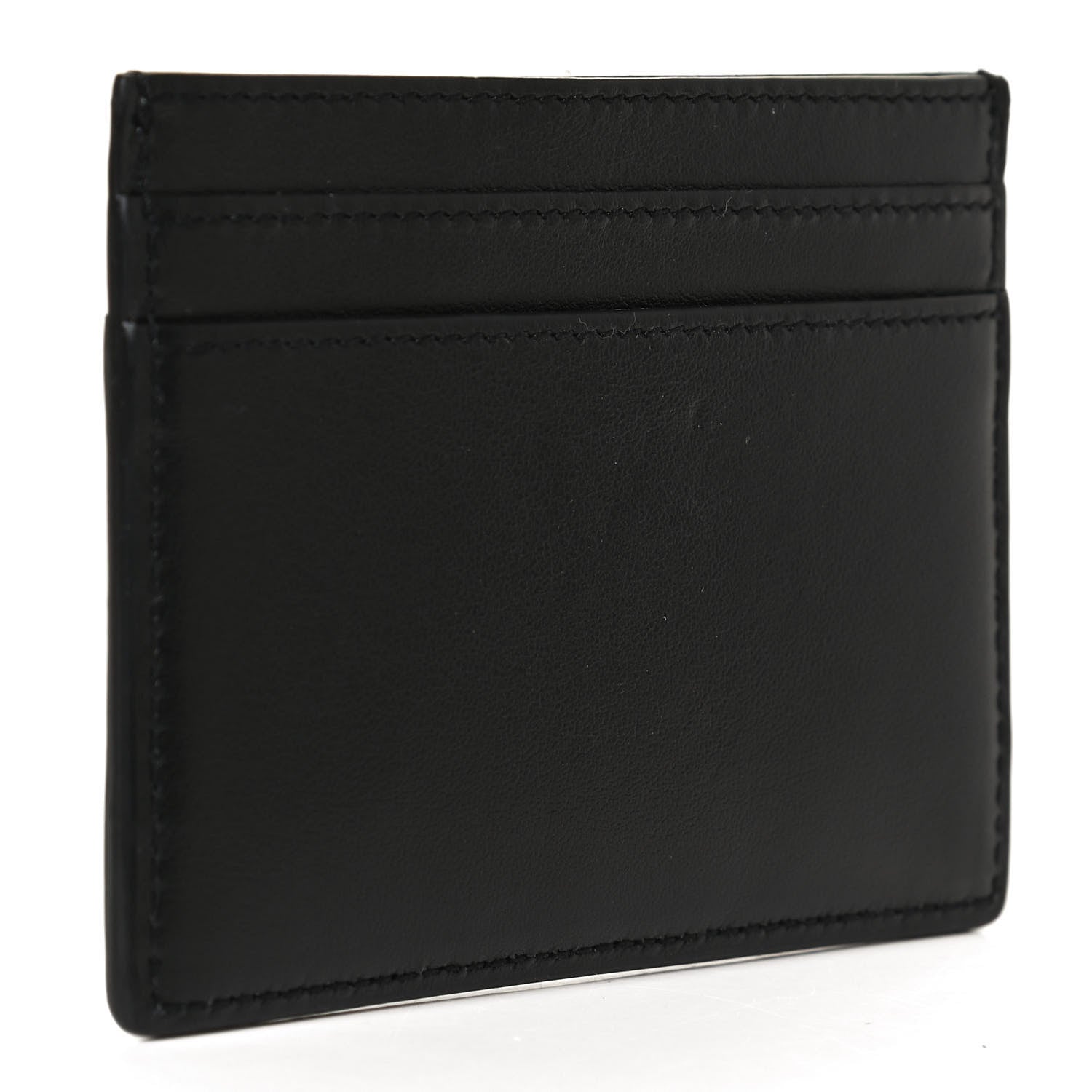 Saint Laurent Calfskin Smoking Forever Patch Credit Card Case Black 3 of 10