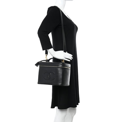 Chanel Caviar CC Vanity Train Case Black 2 of 12
