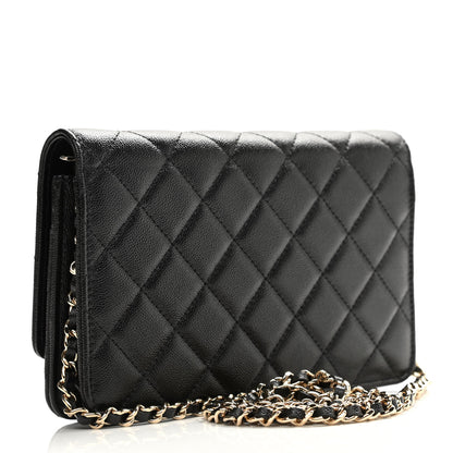 Chanel Caviar Quilted Wallet On Chain WOC Black 2 of 11