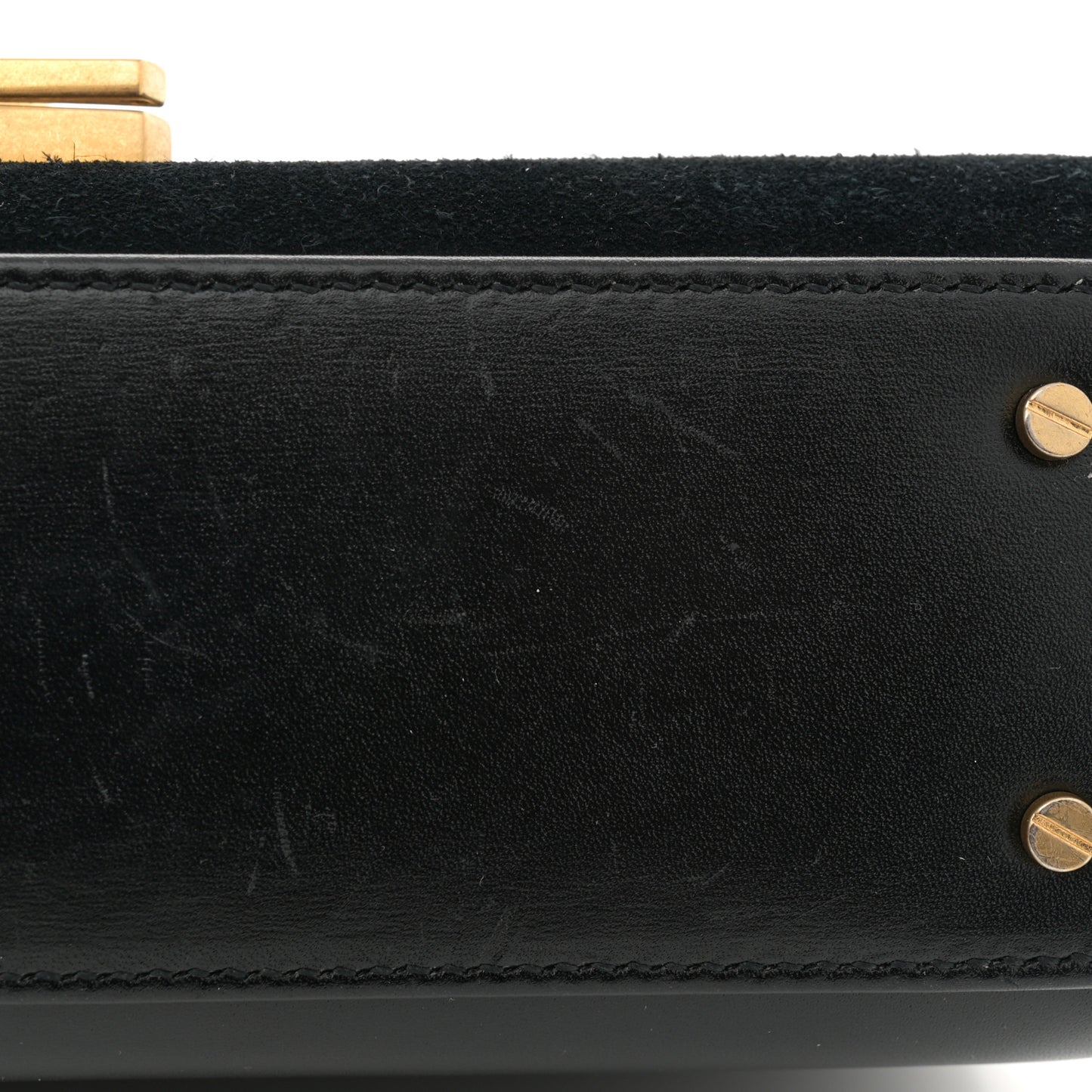 Suede Leopard Print Mini Classic Monogram Cassandra Top Handle Manto Naturale Black