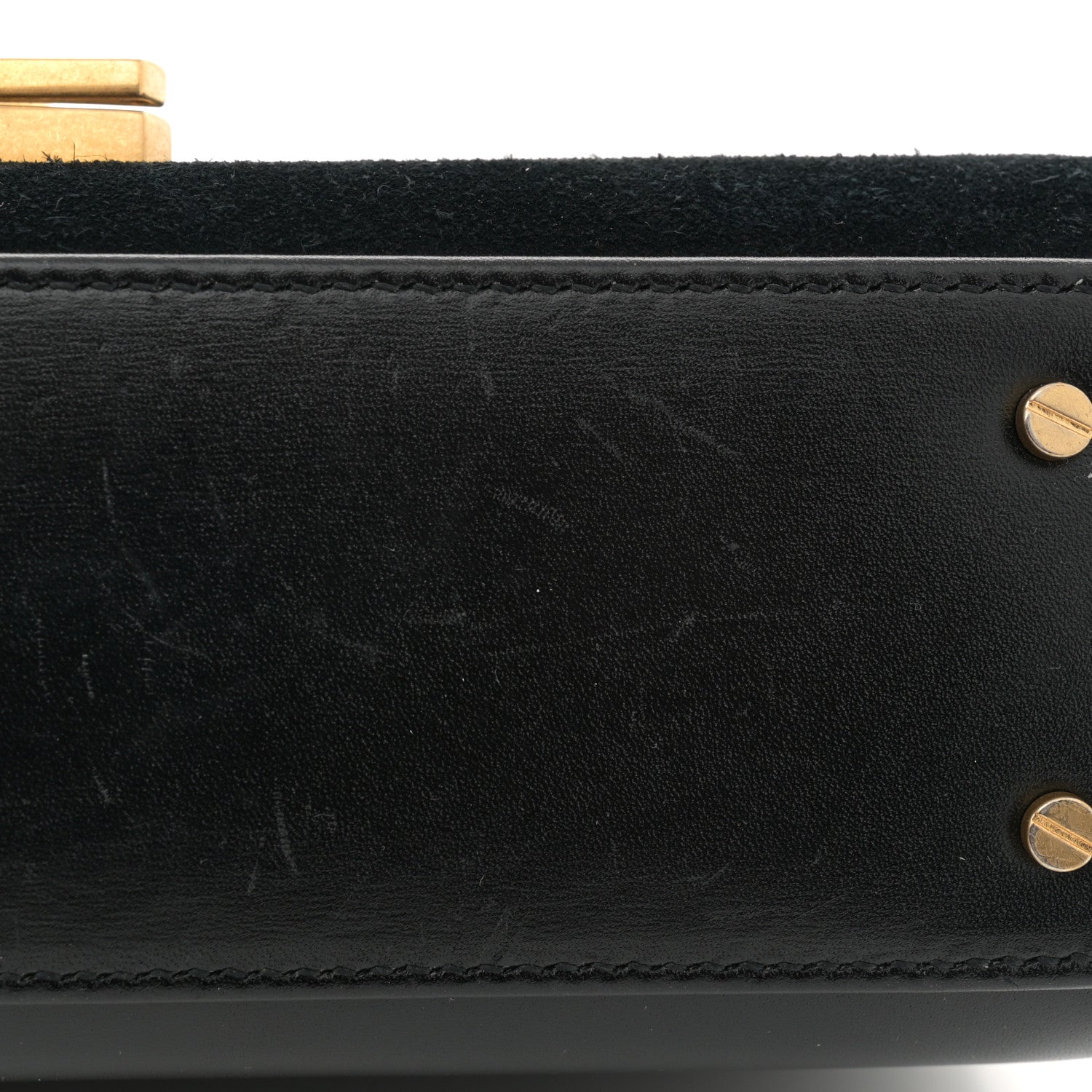 Saint Laurent Suede Leopard Print Mini Classic Monogram Cassandra Top Handle Manto Naturale Black 11 of 11