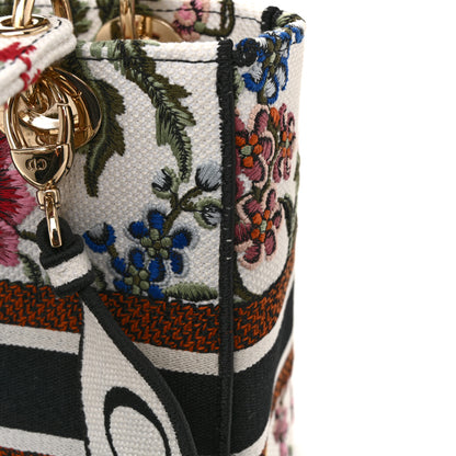 Christian Dior Canvas Embroidered Medium Lady D-Lite Ecru Multicolor 12 of 12