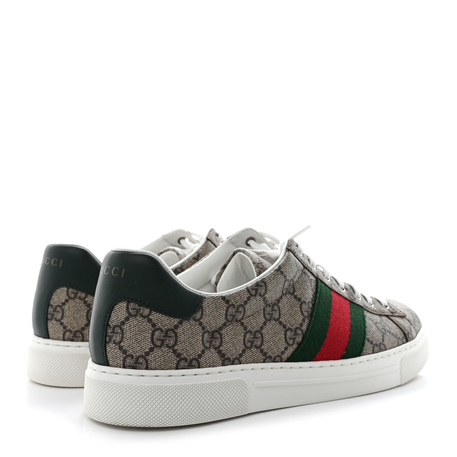 Gucci GG Supreme Monogram Ayers Web Mens Ace Sneakers 9.5 Beige Ebony 4 of 10