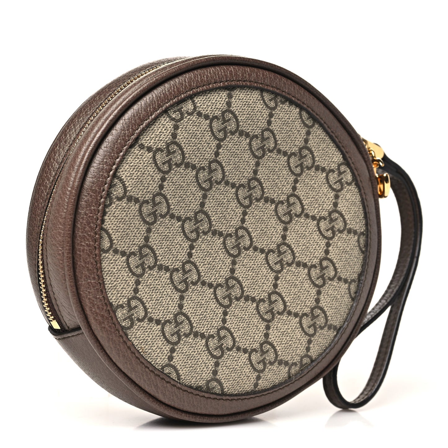 GG Supreme Monogram Web Ophidia Circle Wristlet Beige New Acero
