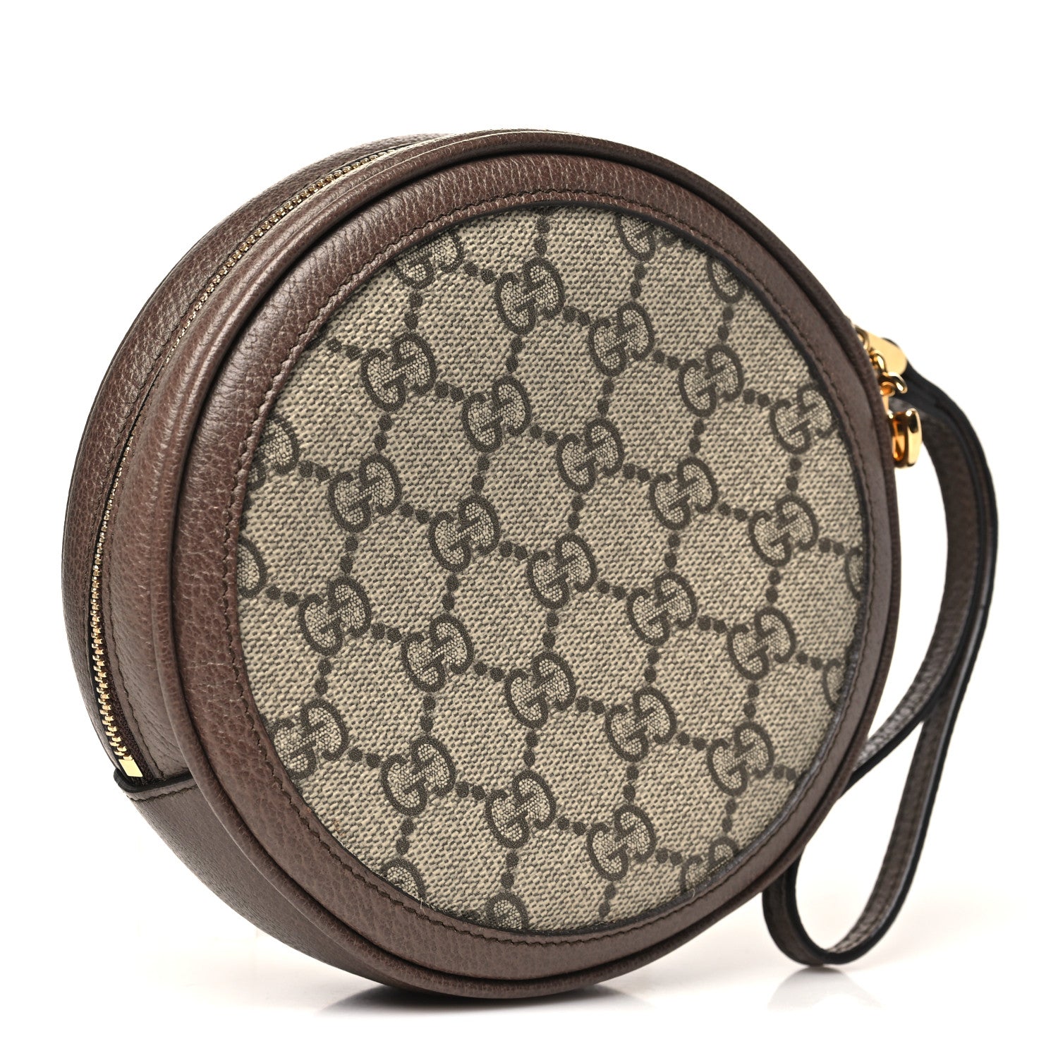 Gucci GG Supreme Monogram Web Ophidia Circle Wristlet Beige New Acero 3 of 11