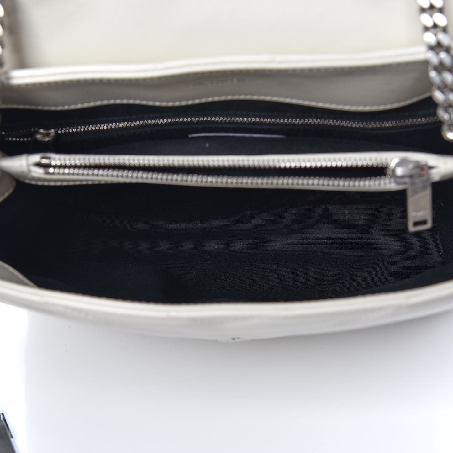 Calfskin Y Quilted Monogram Medium Loulou Chain Satchel Ivory