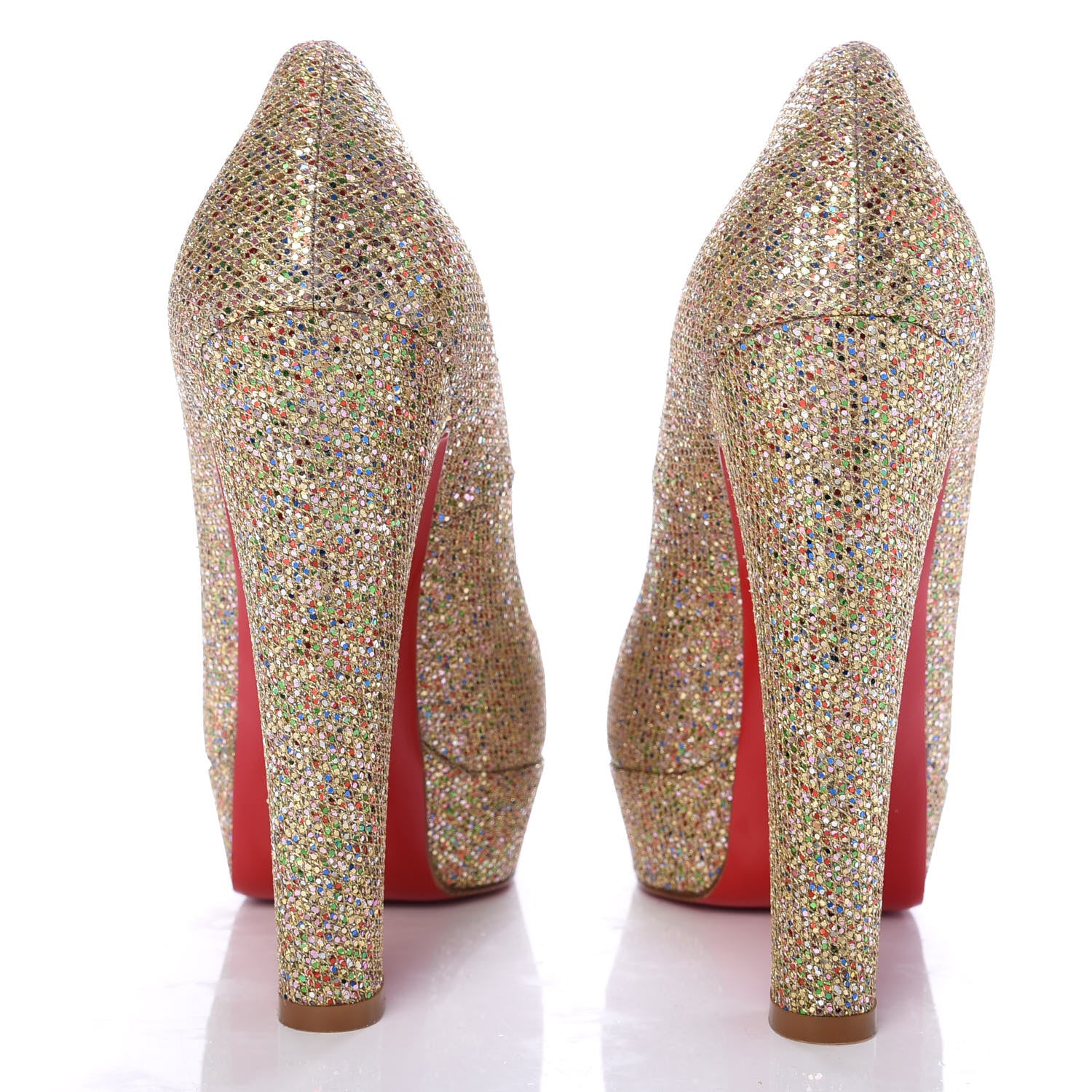 Christian Louboutin Glitter Bibi 140 Pumps 38 Gold 6 of 9