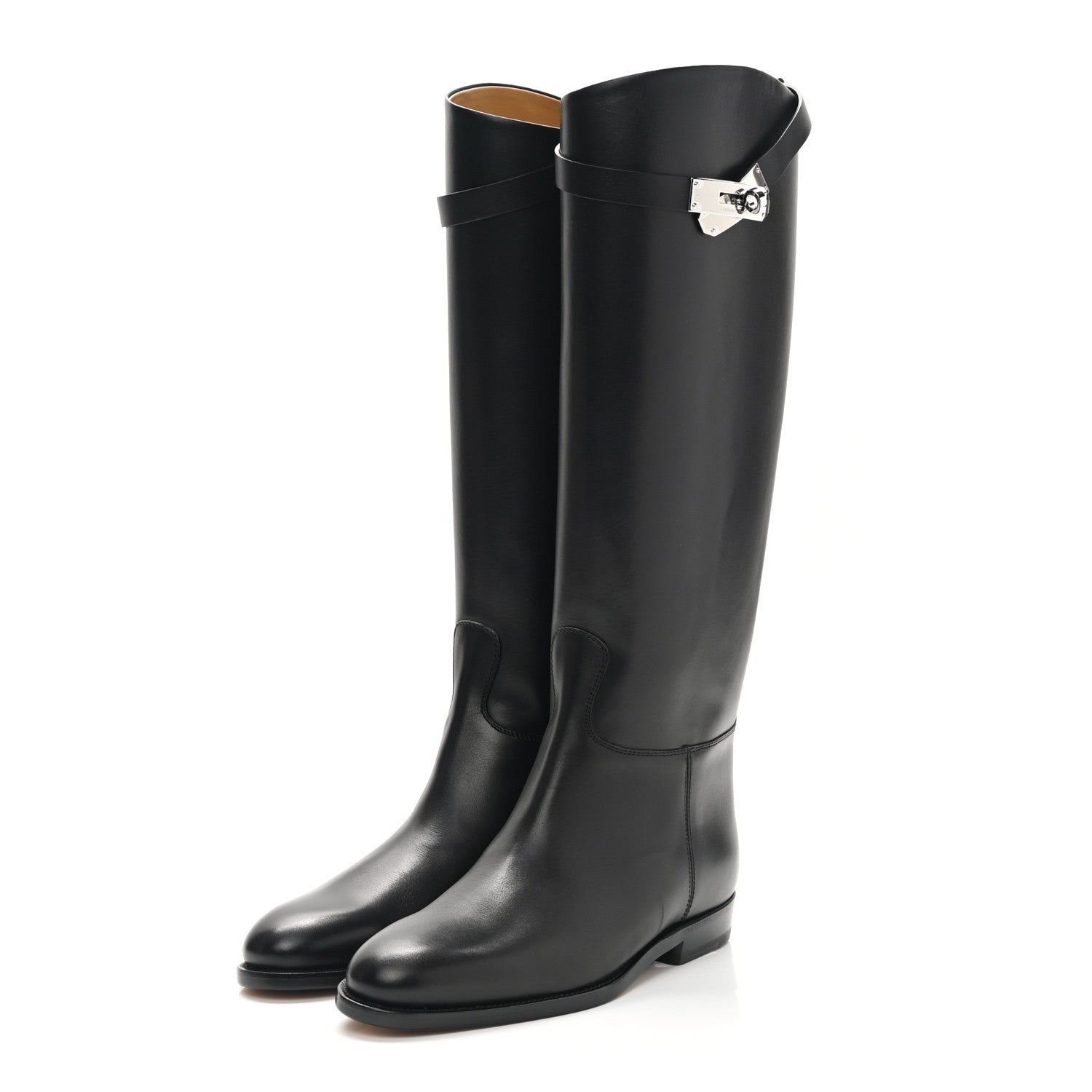 Hermes Box Kelly Jumping Boots 37 Black 3 of 9