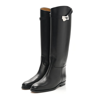 Hermes Box Kelly Jumping Boots 37 Black 3 of 9