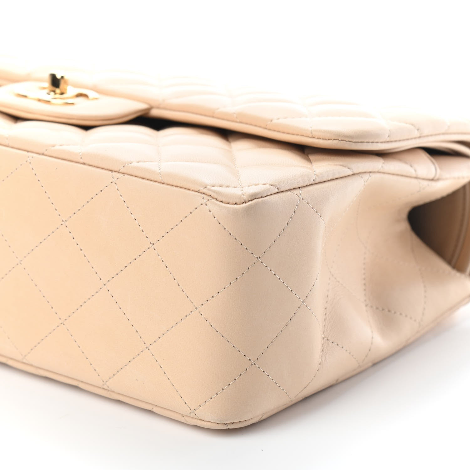 Chanel Lambskin Quilted Jumbo Double Flap Beige Clair 9 of 9