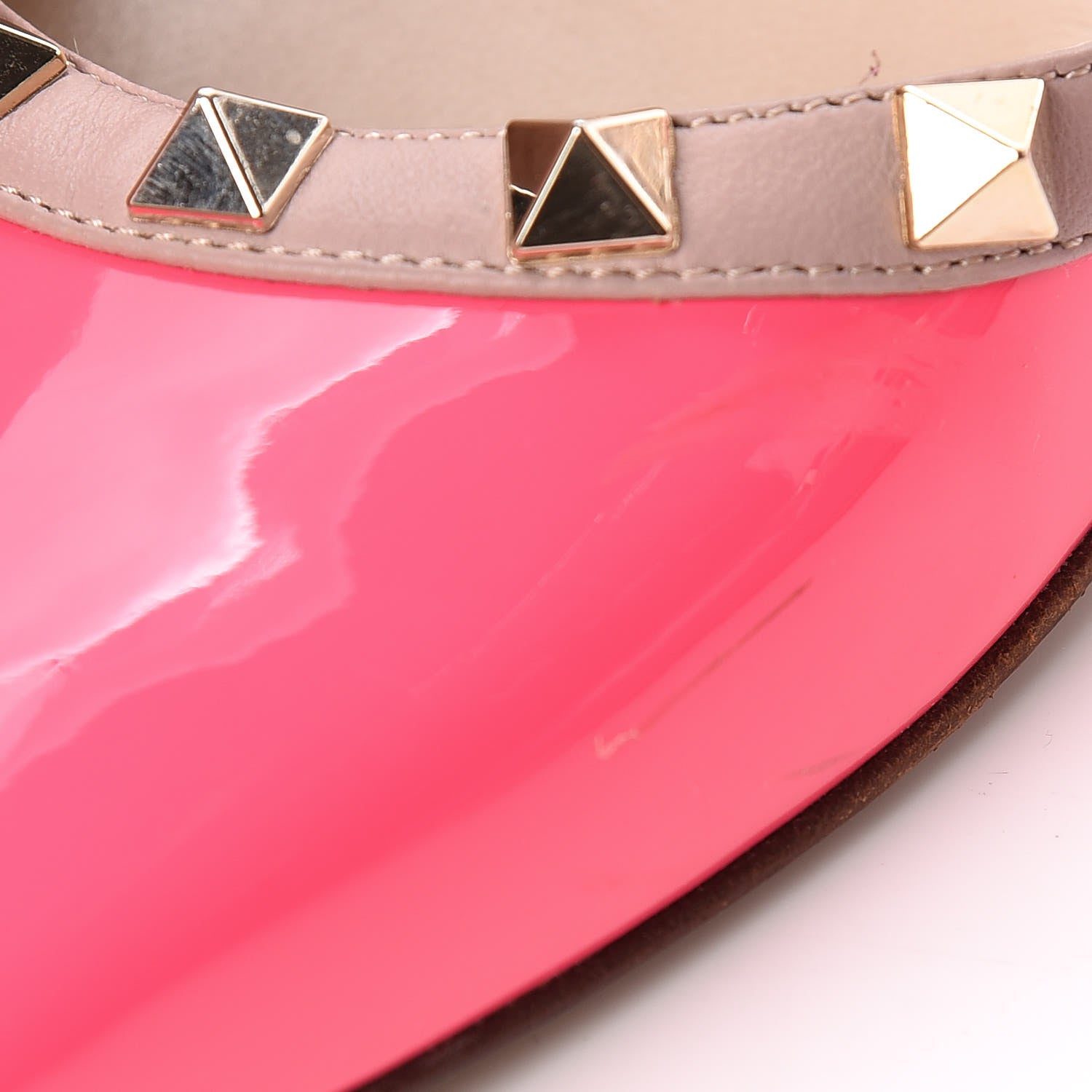 Valentino Garavani Patent Nappa Rockstud Ballerina Flats 38 Fuxia Fluo Poudre 20 of 20