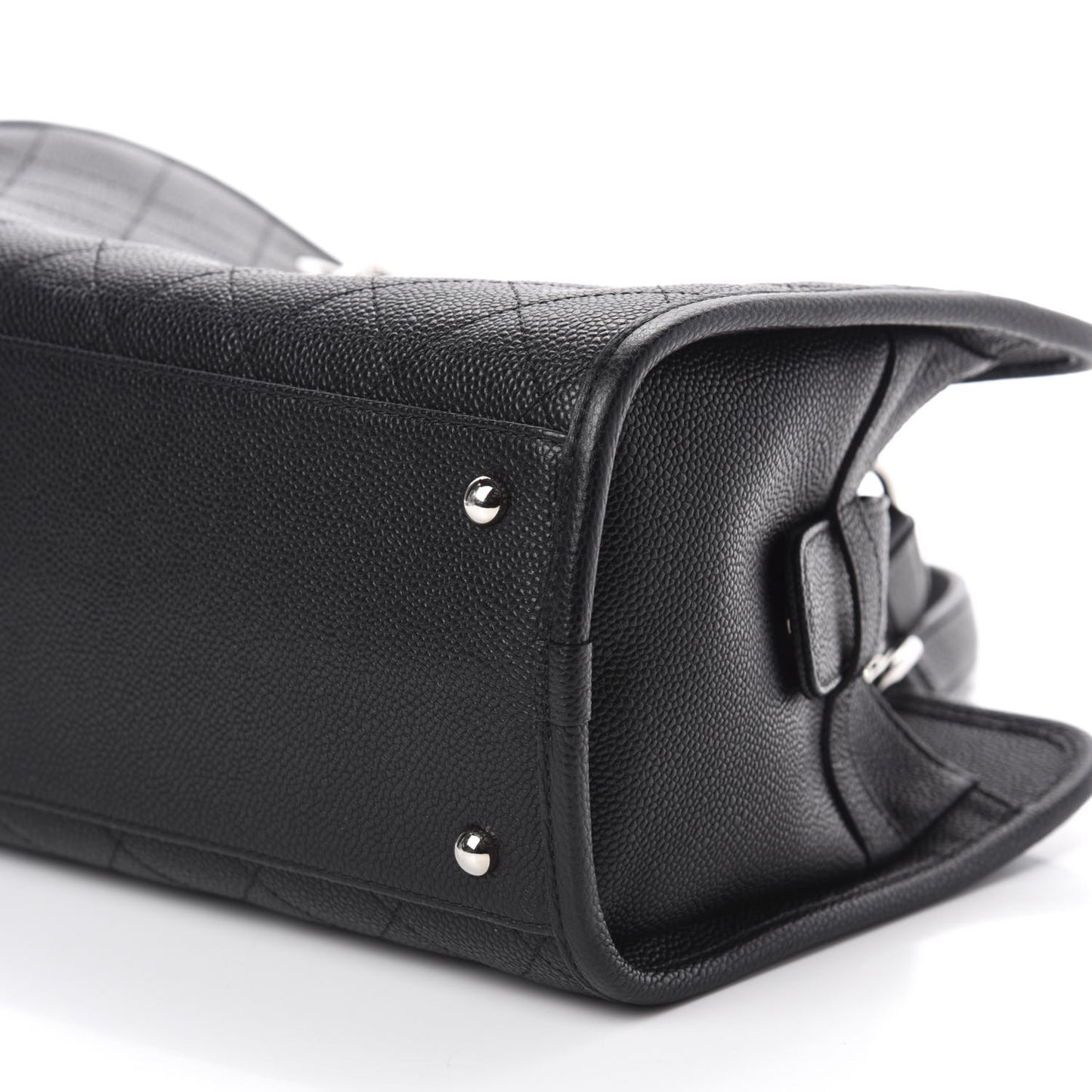 Caviar Stitched Shopping Tote Black