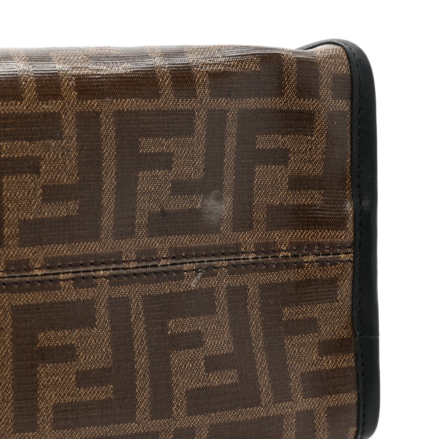 Glazed Fabric Vitello Century FF 1974 Stamp Patch Mini Peekaboo Defender Cover Mogano Panna Black