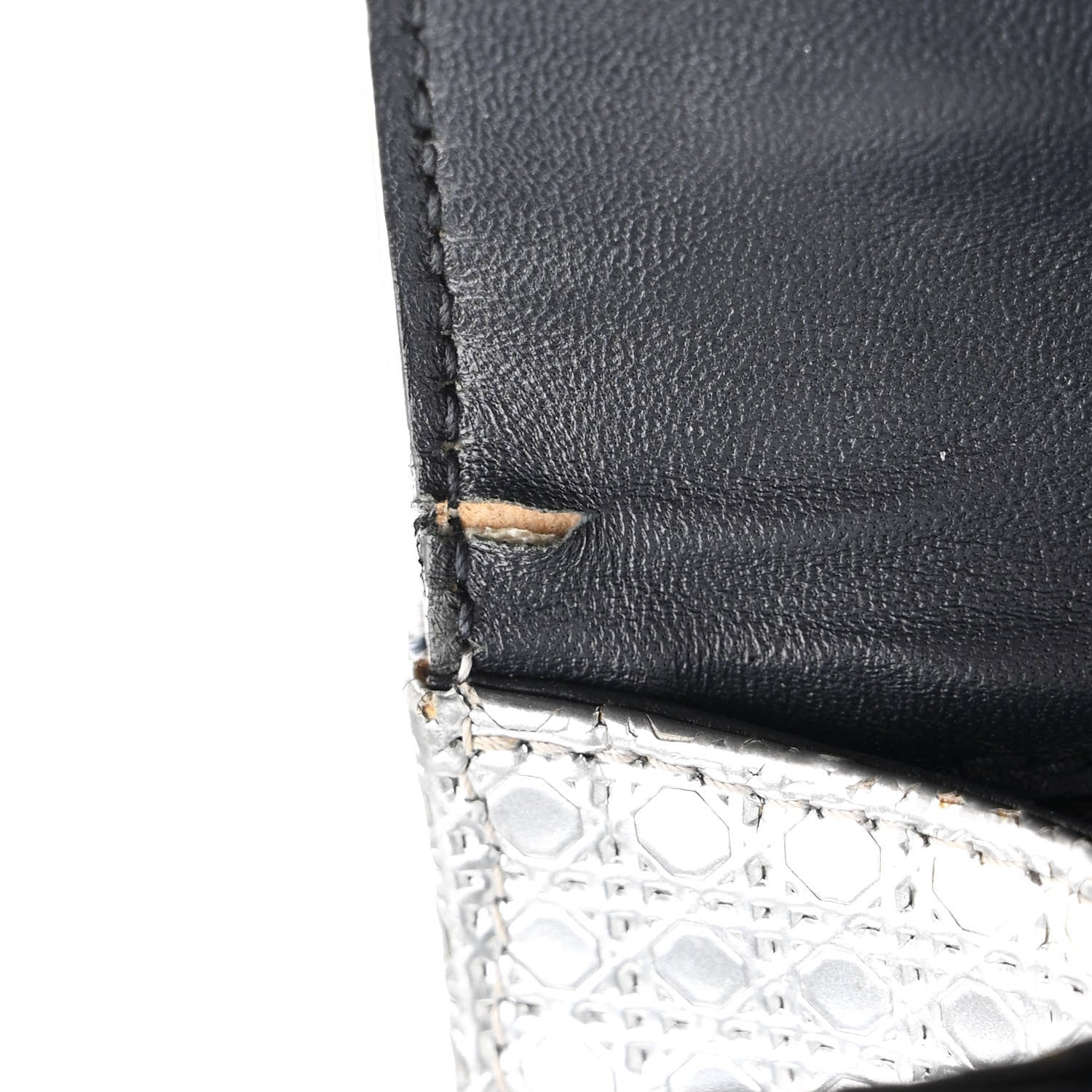 Christian Dior Metallic Patent Micro-Cannage Medium Diorama Flap Bag Silver 10 of 10