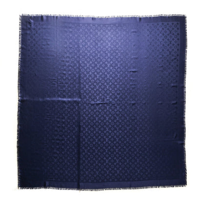 Louis Vuitton Silk Wool Monogram Shawl Night Blue 1 of 5