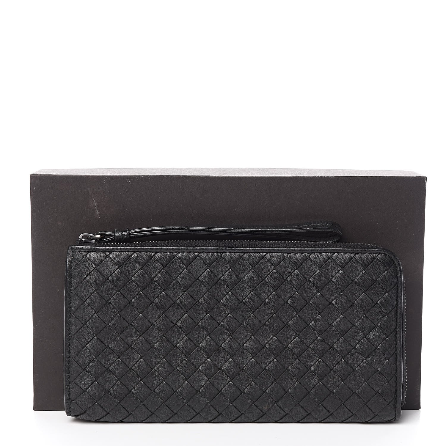 Bottega Veneta Nappa Intrecciato Half Zip Around Wallet Black 7 of 7
