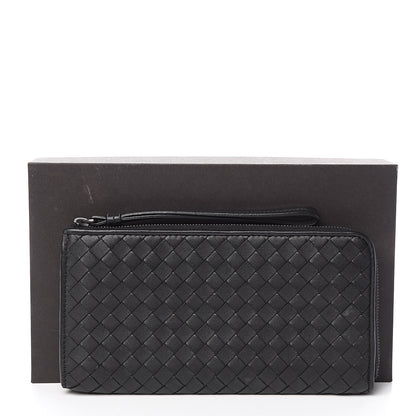 Bottega Veneta Nappa Intrecciato Half Zip Around Wallet Black 7 of 7