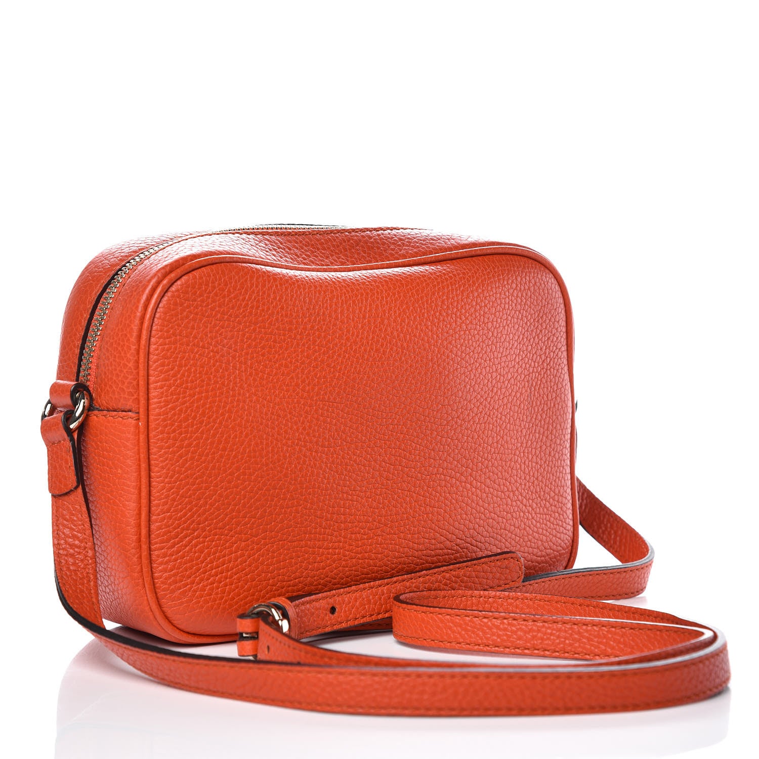Gucci Pebbled Calfskin Small Soho Disco Bag Sun Orange 3 of 10