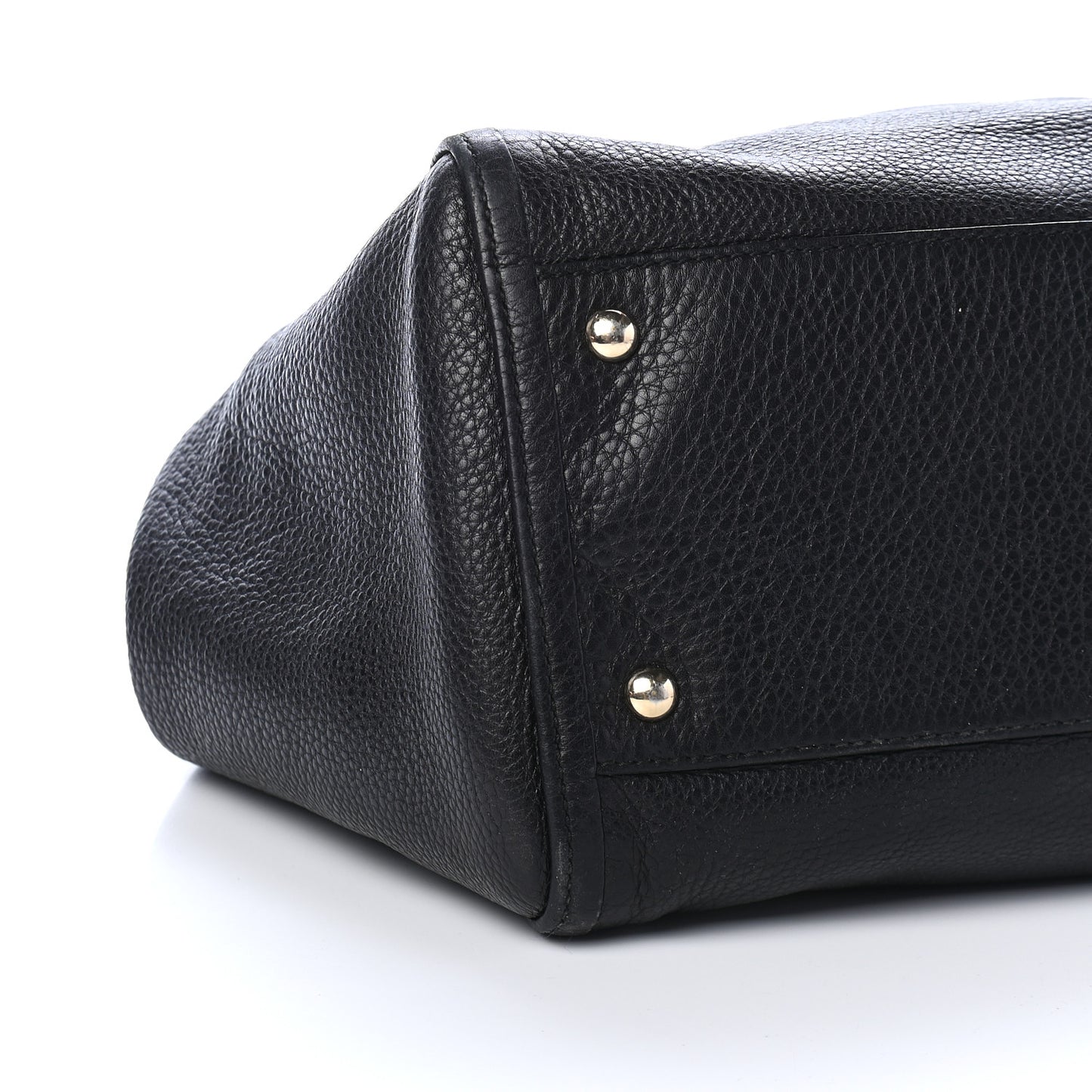 Pebbled Calfskin Medium Soho Shoulder Bag Black