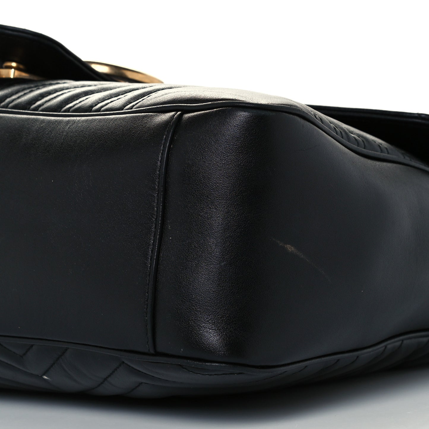 Calfskin Matelasse Large GG Marmont Shoulder Bag Black
